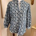 Pilcro  ANTHROPOLOGIE Cotton Blue Embroidered Button down Costal Top Size Medium Photo 3