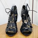 Jessica Simpson  Emelia Cage Lace Up Bootie Heels Black 7.5 Photo 3