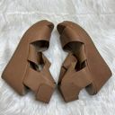 Eileen Fisher  Whimsy Wedge Sandals Womens 9.5 Tan Leather Strappy Platform Photo 7