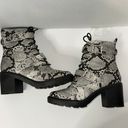 Shoedazzle Adrianna Block Heel Bootie Black White Snakeskin design Size 6 Photo 7