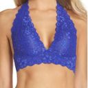 Free People 💕💕 Galloon Lace Halter Bra Blue Flame Small S NWT Photo 8