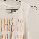 Chin Up Apparel White/Gold “This Is My Gym Shirt” Sleeveless Top Photo 0