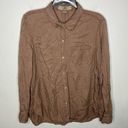 Thread and Supply  basic brown button down shirt size large Photo 0