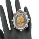 ma*rs Large  and Valentine Sterling Silver Vintage Rose Cocktail Statement Ring 8 Photo 0