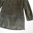 Bernardo  Collection Women's Green Leather Suede Button Down Jacket Coat Photo 3