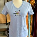 Life is Good  Casual Tee Powder Blue Logo Comfy Branded T Shirt - Size XS Photo 0