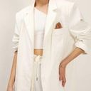 Storets  Brianna Oversized Cotton Blazer in White Size S/M Women's Photo 0