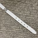 Brighton Vintage White Beige Leather Reversible Western Skinny Belt Photo 4