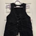 Free People Black Beckett Denim Suit Size 27 Vest and Jeans Set NWT Photo 6