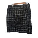 J. McLaughlin  Black Gold Tweed Elm Pencil Skirt Office Wear Size 14 Wool Mohair Photo 1