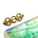 Swavorski Vintage Swarovski swan circle bar gold tone brooch Photo 4