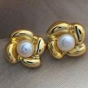 18K Gold Plated White Pearl Stud Earrings for Women Photo 0