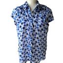 Ny&co NY &  Womens Blue Multi Polka Dot bow Top Size Large Photo 1