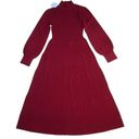 Hill House NWT  The Persephone in Black Cherry Ribbed Sweater Knit Midi Dress S Photo 1