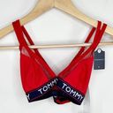 Tommy Hilfiger  Red Mesh Trim Triangle Bralette Bra Women's Size X-Small XS NWT Photo 0