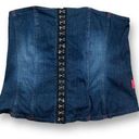 Tripp NYC  Denim Crop Top Corset Strapless Hook Lace Up Medium Wash Plus Size Photo 0