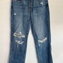 Pistola  Charlie Exposed Button Fly Destructed High Rise Straight Leg Jeans Photo 4