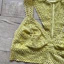 Aerie Crochet Lace Lime Green Yellow Longline Racerback Festival Bralette M Photo 2