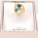 Dillard's  Triple Band Blue Green White Ring Womens Size 7 Photo 1