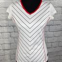 FILA 100 1911-2011 dri fit athletic top white w/black stripes and red trim sz S Photo 0