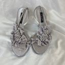 Vintage 90s silver bedazzled strappy stilleto kitten heels 8 Photo 7