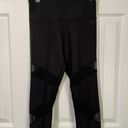 Edge TLF Women’s NWT Basic  Infi Dri Black Capri Sheer cutouts Leggings Small Photo 6