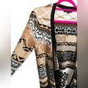 Hale Bob Hale Bon Fringe Aztec Boho Long Sleeve Wrap Sweater Cardigan Womens Medium Photo 3