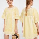 Free People YELLOW GINGHAM MINI DRESS - SZ XS - EUC Photo 0