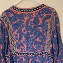 J.Jill  Pink Blue Floral Boho Tunic Peasant Blouse Size M Photo 3