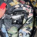 Auguste  Black Floral Boho Top With Silver Stripes Size 4 Photo 8