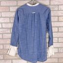 Joie  Betra B Down Blue Button Down Long Sleeve Cotton Shirt Size S Photo 3