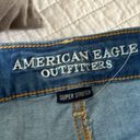 American Eagle Aeo super stretch med wash high rise shortie 8 reg Photo 3