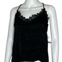 AQUA  Women's Black Lace Trimmed V-Neck Lightweight Halter Lacey T-Back Tank sz S Photo 0