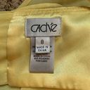 Cache Vintage  Dress Yellow Convertible Strap Jewel Open Bow Detail Back Maxi Photo 12