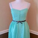 City Triangles NEW  ModCloth Mint Green Cotton Eyelet Sun Dress w Bow Belt Size 7 Photo 0