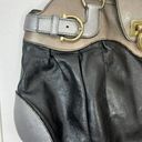 Salvatore Ferragamo Authentic  Gancini Leather Shoulder Tote Bag Black Metallic Photo 3