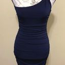 Sweet Storm Blue One Shoulder Ruched Dress Photo 0