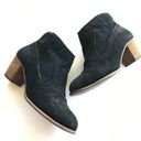 DV Dolce Vita Ankle Boots Black Suede Cowboy Side Zip Womens Size 7M Heeled Shoe Photo 1