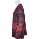 Denim & Co . Patchwork Plaid Stretch Woven Blouse Redwood Print Womens Large NWOT Photo 3