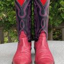 Justin Boots 8 B Vintage Justin Lizard Leather Two Tone Western Cowboy Boots Photo 1