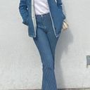 Reformation Pinstripe Bootcut Jeans Photo 9