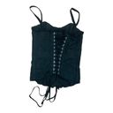 Tripp NYC  womens large black corset floral embroidery lace back gunge goth punk Photo 2