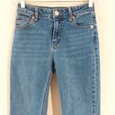 Wild Fable High Waisted Straight Leg Ankle
Crop Raw Hem Denim Jeans Med Blue — 0 Photo 4