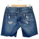 Silver Jeans NWT  Sam Bermuda Shorts Medium Wash Distressed Denim Short Size 27 Photo 10