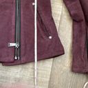 BCBGeneration  Burgundy 100% Suede Fitted Steampunk Biker Moto Jacket size XS Photo 9