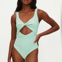 Beach Riot Mint Cable Knit Twist Cut Out Neck Tyler One Piece Creme De Knit L Photo 4