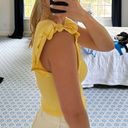 ZARA Yellow Ruffle Sleeve Top Photo 4