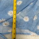 Daisy EUC Charlie B  pattern light cornflower blue tie button down linen top XXL Photo 2