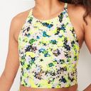 Old Navy  Light Support PowerSoft Longline Sports Bra Yellow Floral Women’s XS Photo 0