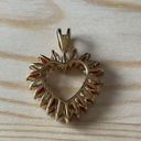 Red and Clear Rhinestone Heart Gold Tone Pendant Photo 2